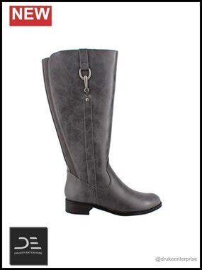 LifeStride Sikora Knee-High Riding Boots - Comfortable Wide Calf Zip Closure